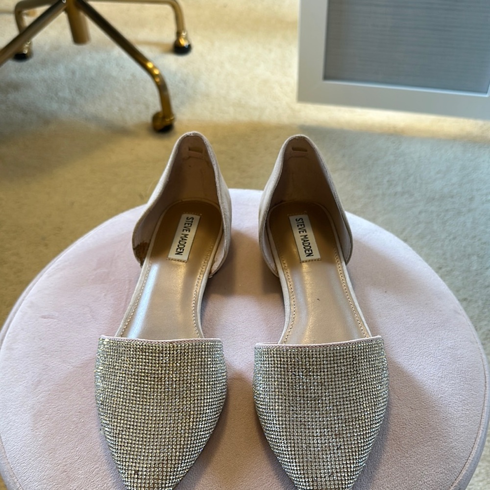 Steve Madden Silver Sparkly Flats